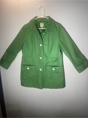 Halogen Bright Green Button-Front Coat